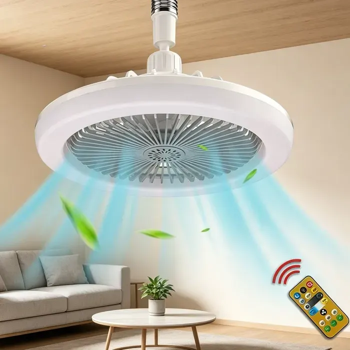Ventilateur Plafond avec Lumiere - Dimmable Silencieux 3 Vitesses Télécommande - pour Cuisine Chambre Salon - Plafonnier LED Gris