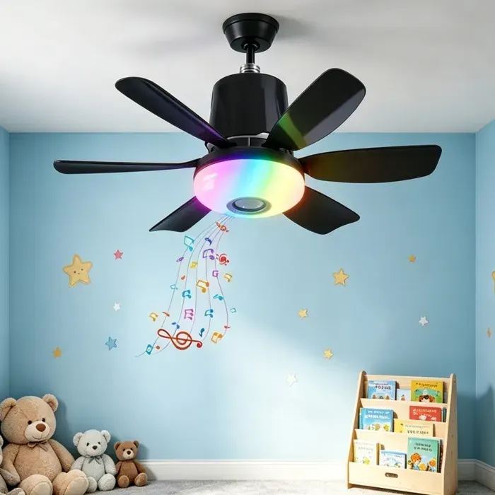 Ventilateur Plafond avec lumière - E27 - 6 Pales - Ventilateur 4 en 1 - Télécommande - 3 Vitesses 3 couleurs - Minuterie 4h - Noir