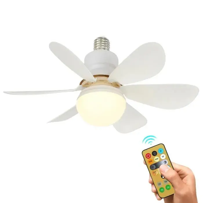 Ventilateur Plafond avec Lumiere et télécommande adapté au salon à létude à lutilisation des ménages à la LED 40W