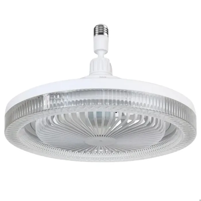 Ventilateur Plafond Avec Lumiere Et Telecommande Douille E27 Ventilateur Dimmable Plafonnier Avec 30W Lampe 5 Pales 3 Vitesses — coloris Blanc