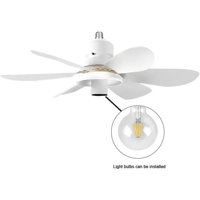 Ventilateur Plafond Avec Lumiere Et Télécommande Petit Plafonnier Silencieux 3 Vitesses (ampoule non incluse)