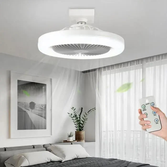 Ventilateur plafond avec lumière et télécommandelumière réglable en continu plafond 3 couleurs déclairage interchangeables YYV