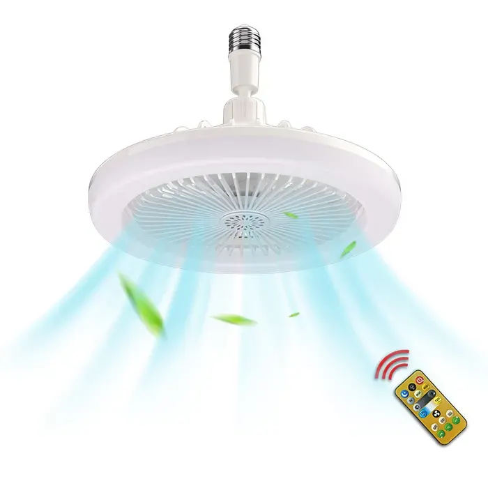 Ventilateur Plafond avec Lumiere - Plafonnier LED - Dimmable Silencieux 3 Vitesses pour Cuisine Chambre Salon - Blanc