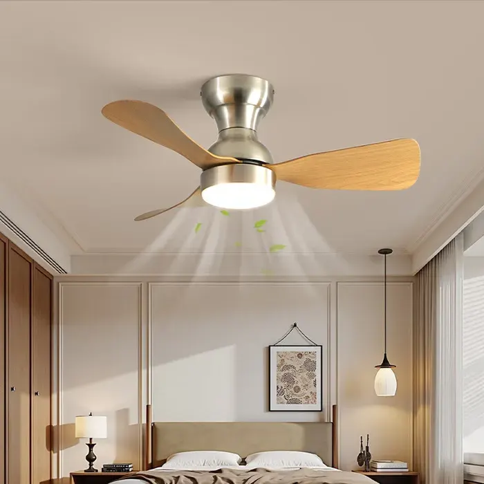 Ventilateur Plafond avec Lumiere pour Chambre:76CM Ventilateur Plafond Silencieux - 6 Vitesses Télécommande et LED Dimmable