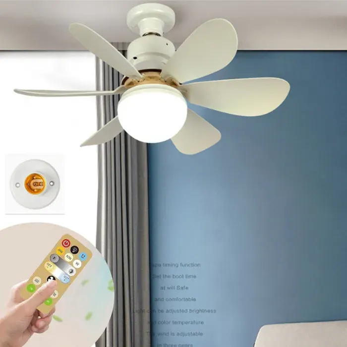 Ventilateur Plafond Avec Lumiere30W 42CM ventilateur De Plafond Avec TélécommandeDouille E27 plafonnier LED À Intensité Variable