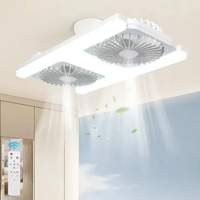 Ventilateur Plafond avec LumierePlafonnier Ventilateur Dimmable avec TelecommandeE27 Plafonnier LED3 Vitesses Température Couleur