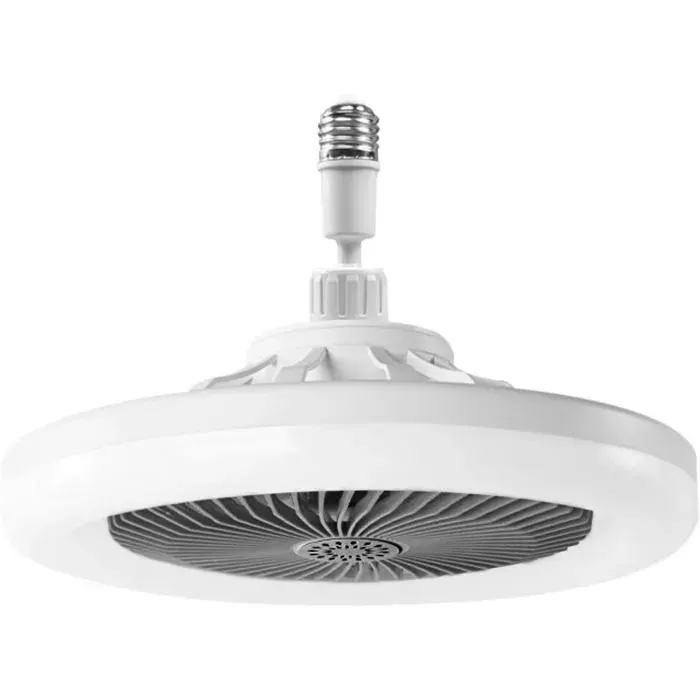 Ventilateur Plafond Avec Lumiereventilateur De Plafond Avec Télécommandeventilateur Silencieux PlafondE27 plafonnier LED (Gris)