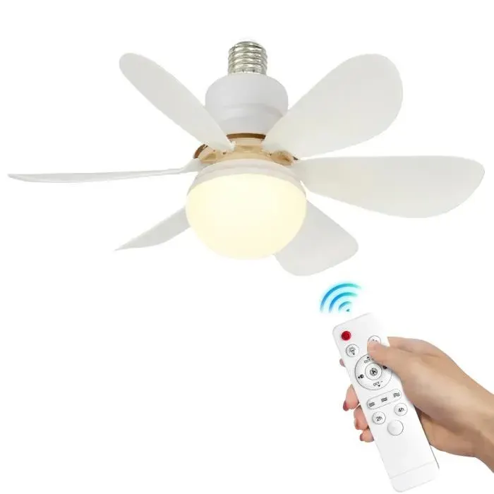 Ventilateur Plafond Éclairant 30W - 2835-18 LED x2 3 Modes Puissance 400 tours-min 3000-6500K Voltage Universel