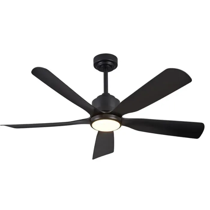 Ventilateur Plafond LED 132cm Noir 5 Pales Silencieux avec Télécommande App Lumière Dimmable 3 CouleursMoteur Réversible 4 Saisons