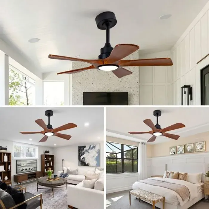 Ventilateur plafond LED 42 pouces éclairage 3CCT 5 pales 6 vitesses réversibles fonction contrôle par télécommande