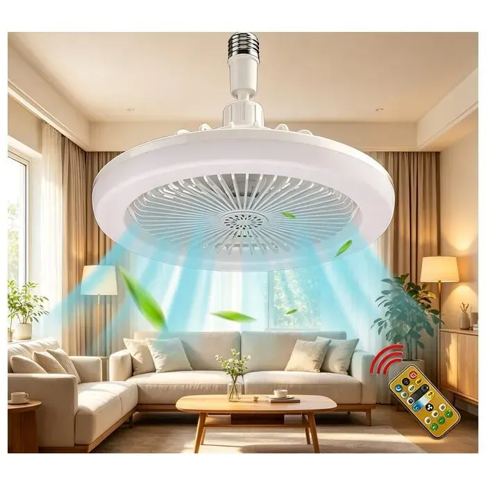 Ventilateur plafond LED - avec télécommande - 3 vitesses Fan Silencieux et LED lumière réglable-Ventilateur avec lumière aromatique
