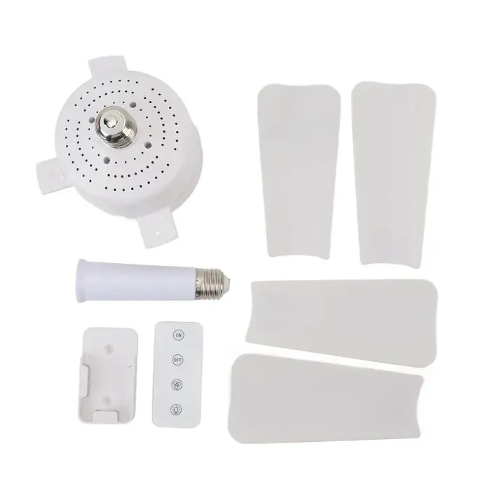 Ventilateur plafond LED – E26/E27 télécommandé dimmable 1000LM – pour chambre cuisine – Blanc