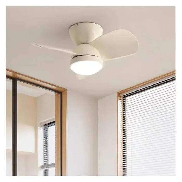 Ventilateur plafond LED encastré 61cm avec télécommande 3 vitesses lumière dimmable silencieux intérieurBeige