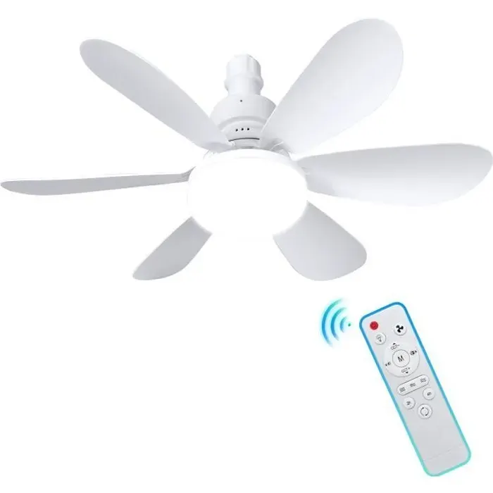 Ventilateur plafond LED - Non spécifié - 40W - Télécommande - 3 vitesses - 2400 lumens