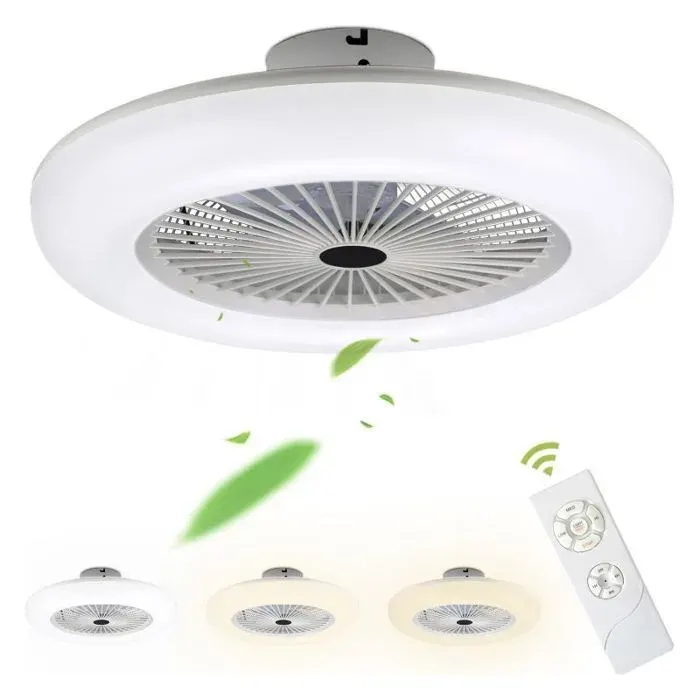 Ventilateur plafond LED silencieux 50W léger réglable – idéal chambre