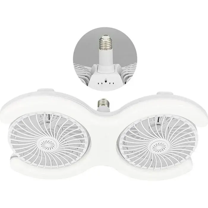 Ventilateur plafond LED silencieux avec lumière et télécommande petit espace Sans embase-Blanc