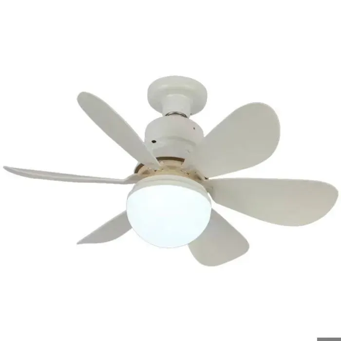 Ventilateur plafond LEDE27 silencieux télécommandé – pour chambre cuisine – 42/52cm Blanc