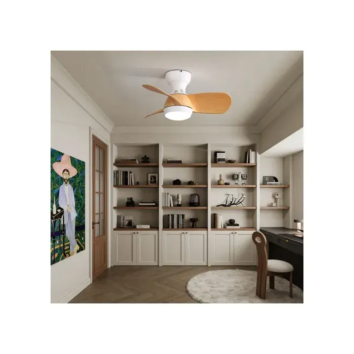 Ventilateur plafond mini 58 cm avec lumière DC réversible télécommande LED dimmable 3 couleurs minuterie chambre enfant