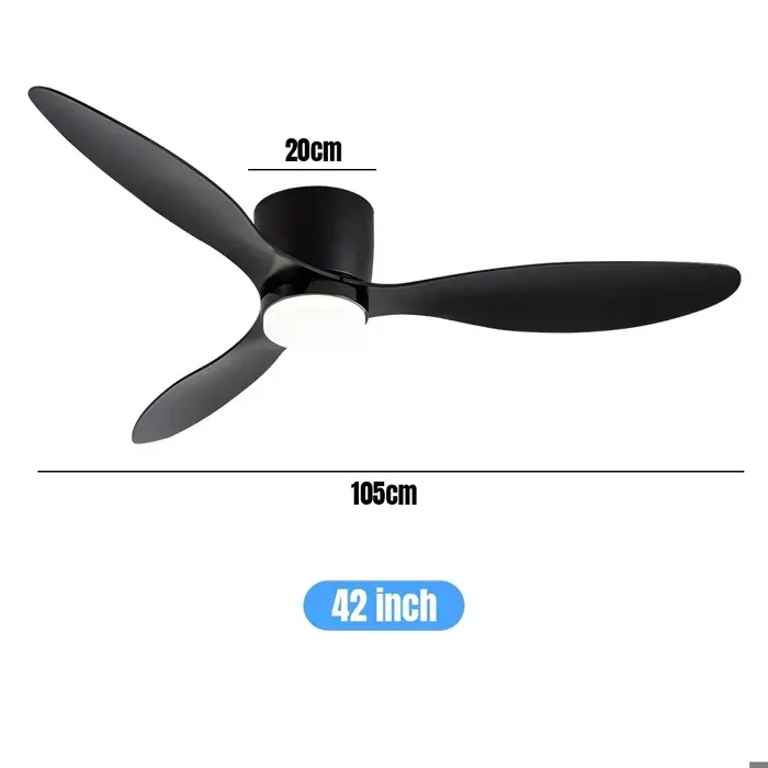 Ventilateur plafond - PRUMYA - Modèle Silencieux - 107CM - 6 Vitesses - Télécommande LED