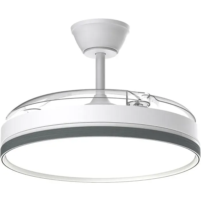 Ventilateur plafond rétractable avec lumière LED - moteur DC silencieux 6 vitesses Ø 106 cm