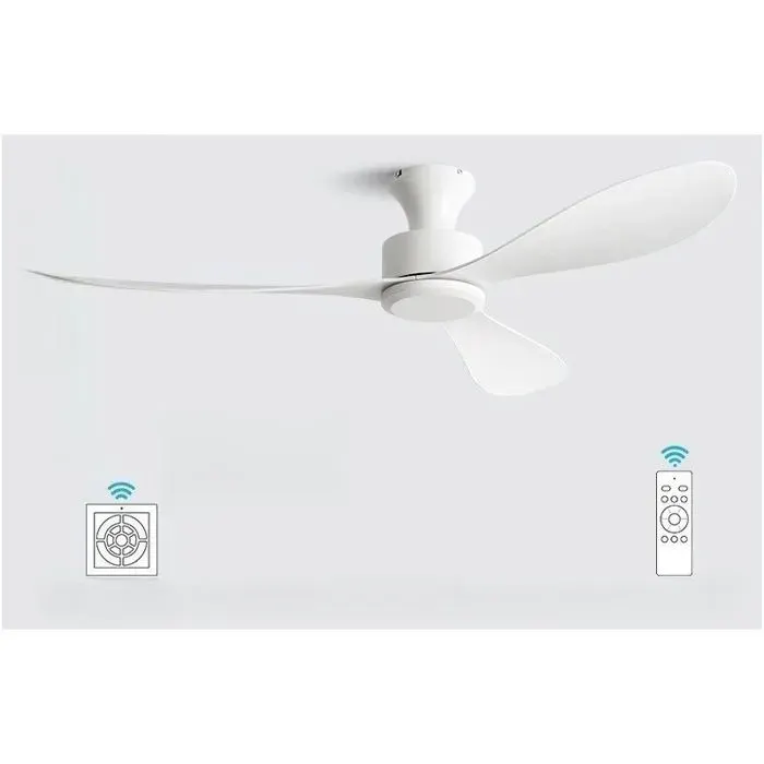 Ventilateur plafond sans lampe 92 cm pales ABS moteur silencieux réversible 3 palesCommande par interrupteur muralBlanc