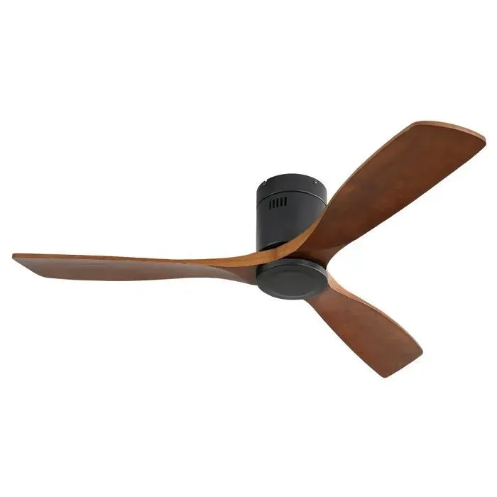 Ventilateur Plafond Silencieux 3 Pales 6 Vitesses Télécommande-Mode Hiver-Été-Moteur CC 132x26CM Lames en Noyer