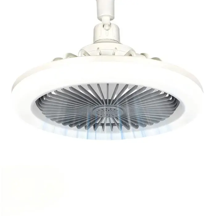 Ventilateur Plafond Silencieux avec 30W Lumière LED E27 Petites clairage Télécommande Dimmable 3 Vitesses pour Chambre Salon