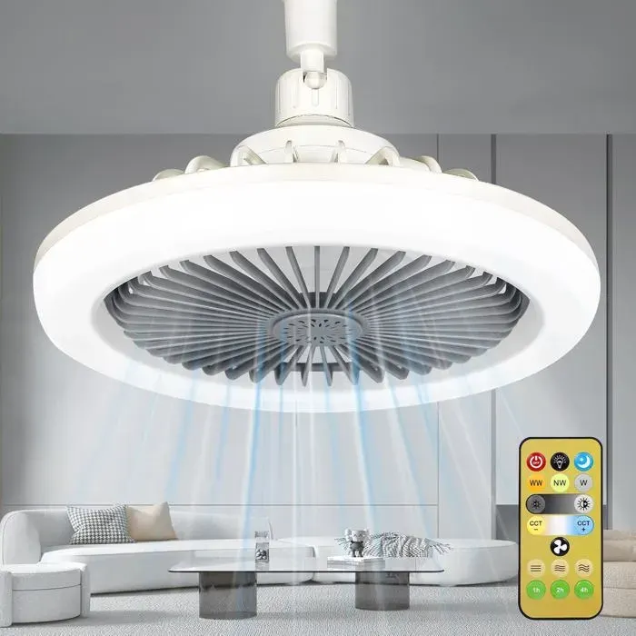 Ventilateur Plafond Silencieux avec 30W Lumière LEDE27 Petites Ventilateur de Plafond Eclairage avec TélécommandeDimmable3