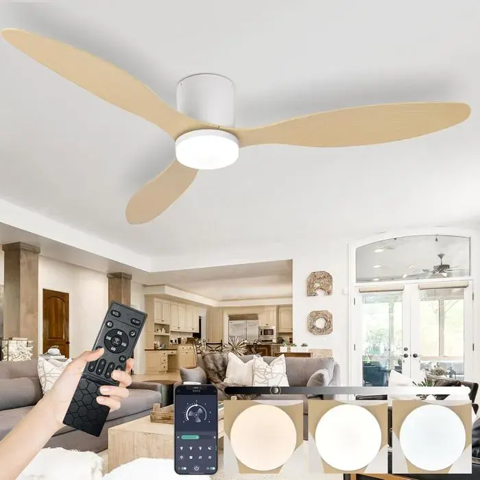 Ventilateur Plafond Silencieux Avec LumiereLustre Ventilateur Design Avec TelecommandeVentilo Plafond Avec Lampe Intégrée 42in