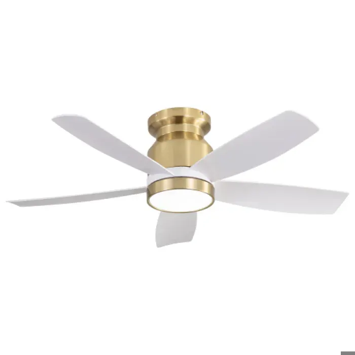 Ventilateur plafond silencieux plat 42 pouces moteur DC réversible 5 pales ABS blanches timer 1/4/8h 6 vitesses