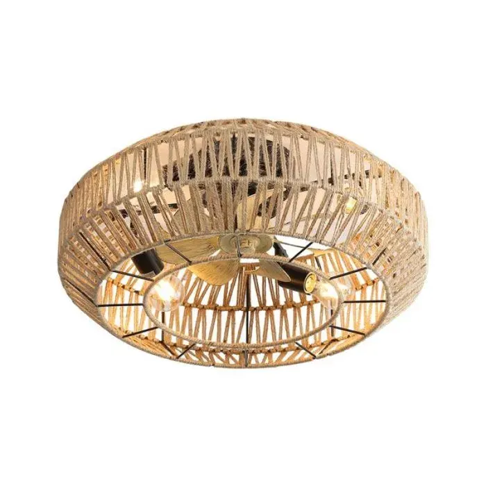 Ventilateur Plafond Silencieux style Bohème 6 Vitesses Télécommande-Mode Hiver-Été-Moteur CC 56cm VENTILATEUR DE PLAFOND