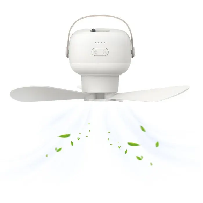 Ventilateur plafond USB sans fil 7200mAh avec télécommande – Ventilateur suspendu silencieux portable pour dortoir camping WC