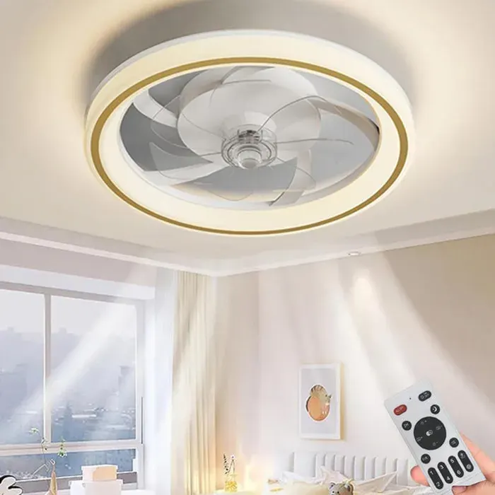 Ventilateur Plafond - Ventilateur De Plafond Avec Lumiere LED 88W Télécommande - Variateur Infini 3 Couleurs - 6 Vitesses Silencieux