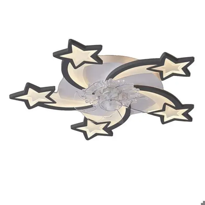 Ventilateur-plafonnier avec lumière 10W 74x13cm 3 modes déclairage ventilateur-lumière plafond intelligent rétractable