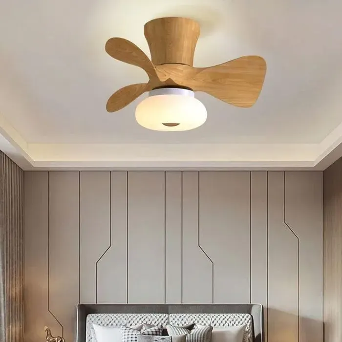 Ventilateur Plafonnier Extra Plat avec Éclairage LED pour Intérieur et Extérieur-Bois