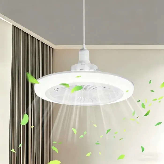 Ventilateur Plafonnier LED 3-en-1 E27 Télécommande 3 Températures 3 Vitesses Diffuseur Parfum Maison Chambre Bureau