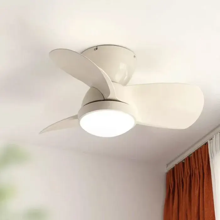 Ventilateur Plafonnier LED avec Éclairage 61 cm 25W 3 Pales de Plafond Extra Plat Télécommande Luminaire