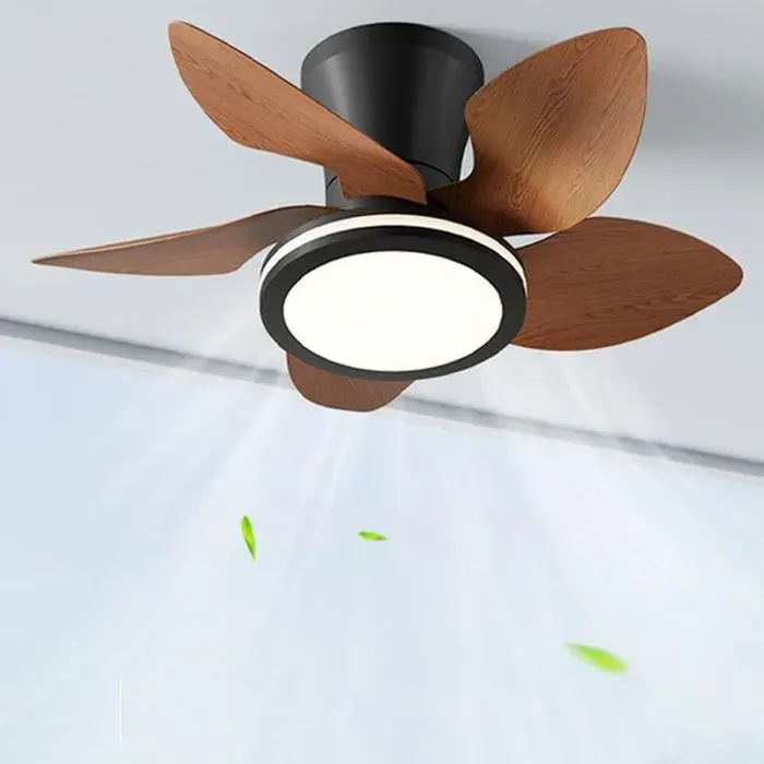 Ventilateur Plafonnier Moderne avec Lumière LED Télécommande et Éclairage Réglable-Noyer — coloris Blanc