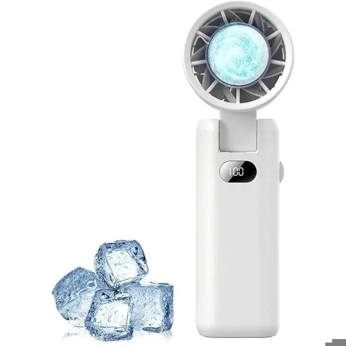 Ventilateur portable – 100 vitesses & refroidissement TEC – pour camping et bureau – Blanc