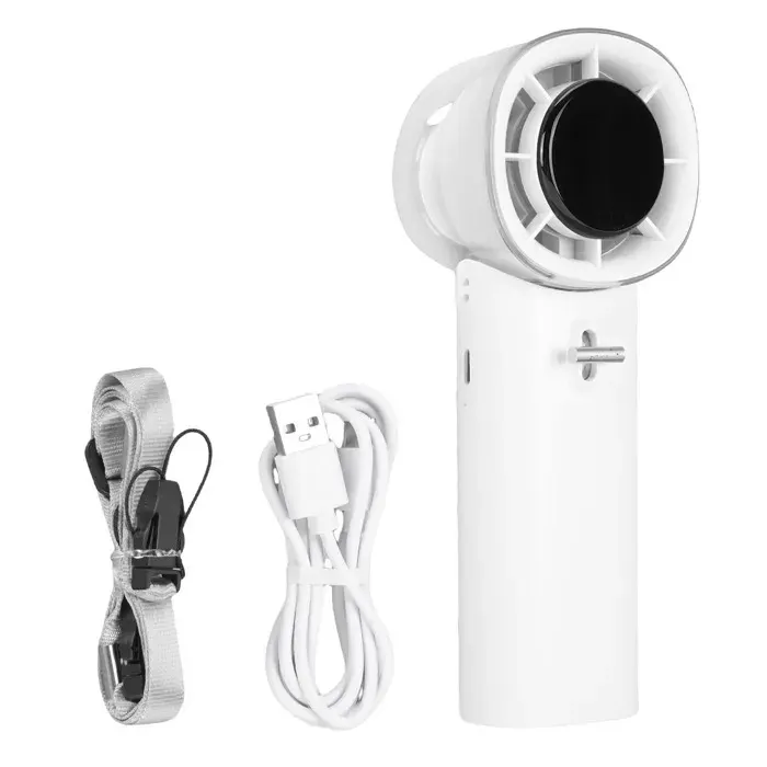 Ventilateur portable – 128 vitesses silencieux 3600mAh USB-C – pour voyage camping bureau – Blanc