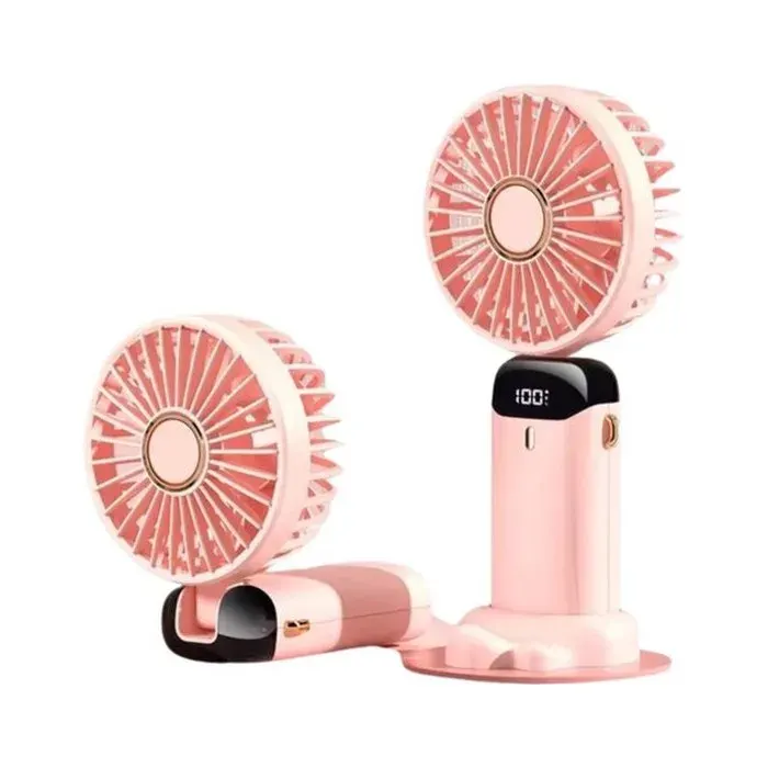 Ventilateur portable - 1885 cm x 9 cm x 465 cm - rose - rechargeable - sans fil - pour apporter un flux dair dappoint