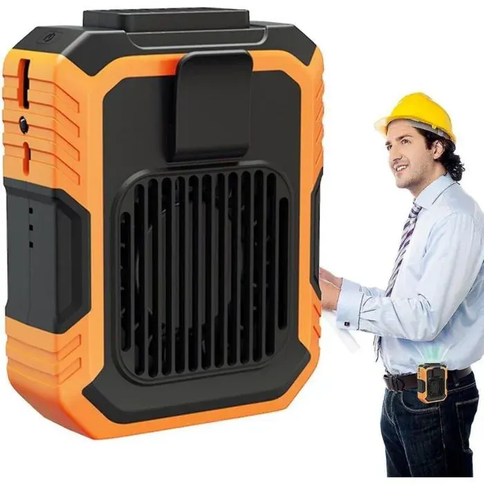 Ventilateur portable 3 vitesses rechargeable fonction power bank anti-chute – idéal sous les vêtements