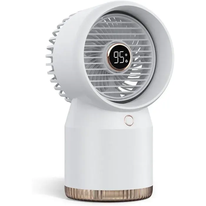 Ventilateur portable 4 vitesses équipé dun grand réservoir deau doté fonctions de refroidissement dhumidification veilleuse