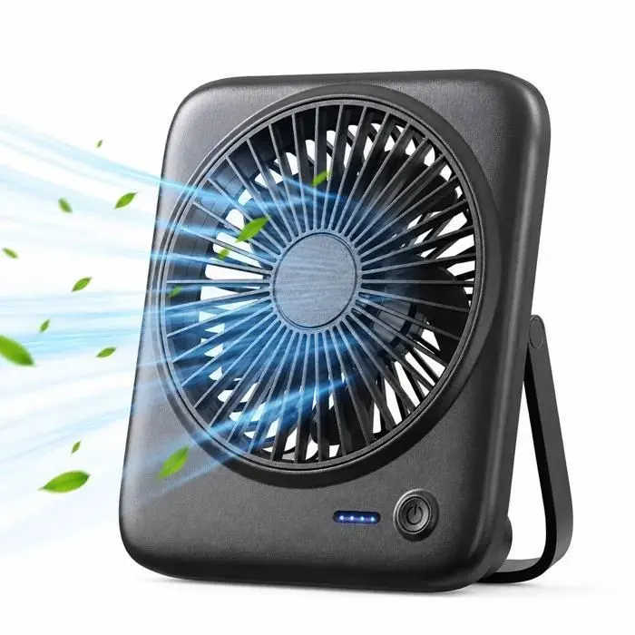 Ventilateur portable 4000mAh 4 vitesses réglables ≤35 dB (silencieux) alimentation par batterie ou USB design facile à nettoyer