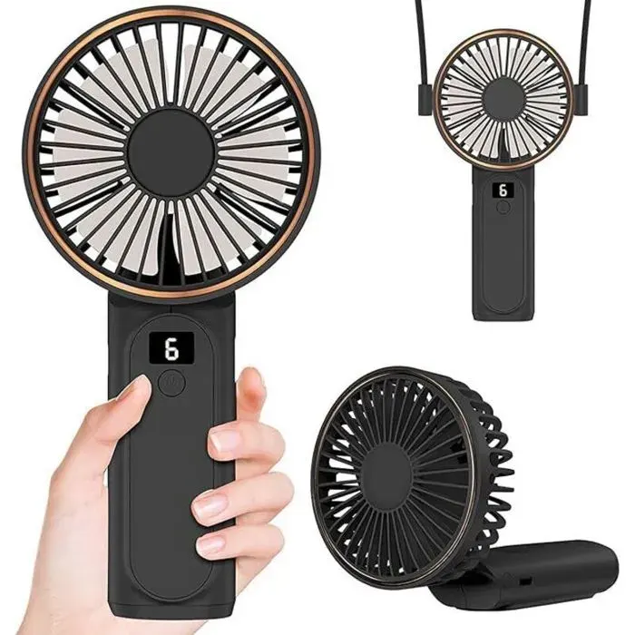 Ventilateur portable 4000mAh 6 vitesses écran LED silencieux