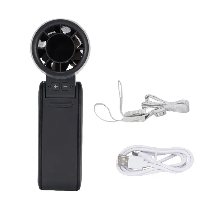 Ventilateur portable – 4000mAh affichage LED pliable silencieux – pour voyage bureau – Noir