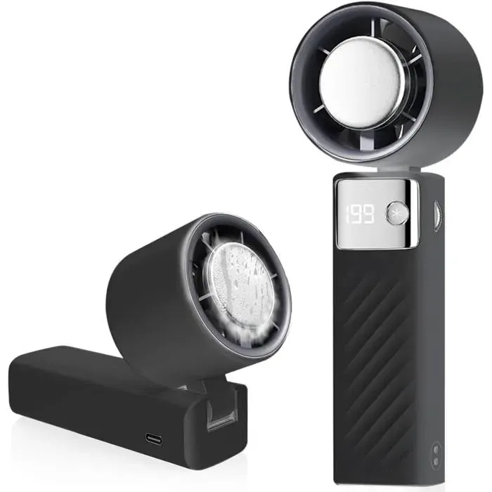 Ventilateur portable 5000mAh turbo silencieux vitesse réglable (1-199) pour camping sport voyage