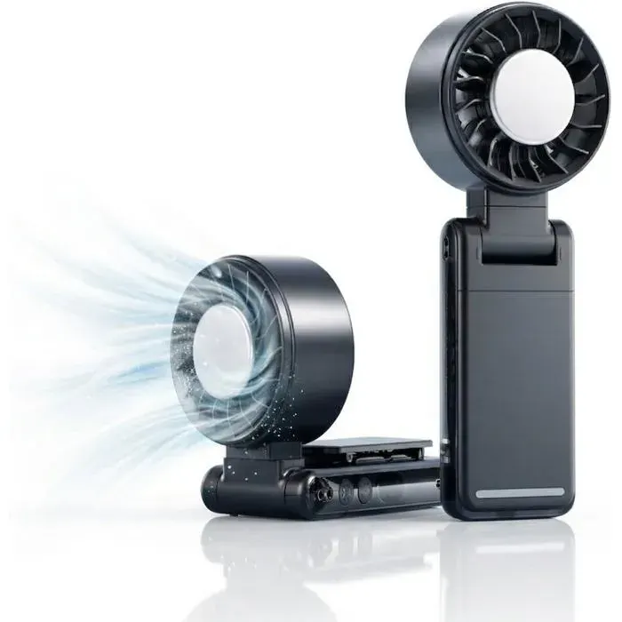 Ventilateur Portable À Clip Avec Technologie De Refroidissement Actif – 3000 Mah 5 Vitesses Rotation À 360°Écran Led[VV1031]
