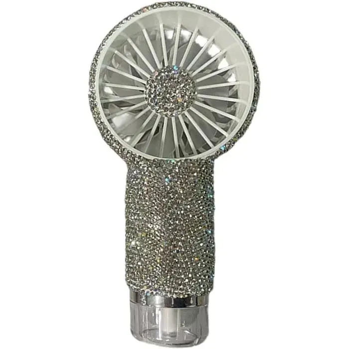 Ventilateur Portable à main avec brumisateur Design diamant élégant Rechargeable 3 vitesses réglables Mini