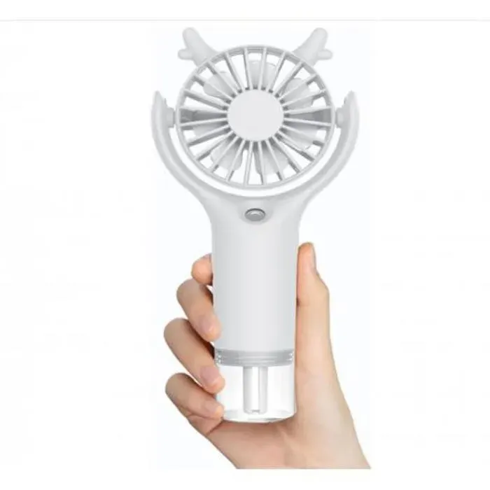 Ventilateur Portable à Main avec Humidification Silencieux et Rechargeable USB 3 Vitesses pour Bureau & Voyage
